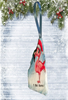 Antique West Virginia Roof Decoupaged Christmas Ornament - Flamingo I See Santa - Handmade Holiday Tree Decor Unique Beach Lake House Gift - JAMsCraftCloset