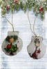 SCALLOP SEASHELL CHRISTMAS ORNAMENT- Set 2 BEACH COASTAL DECOR - Handmade Hand Painted DECOUPAGED Repurposed Upcycled Gift SET OF 2 Ornaments - JAMsCraftCloset