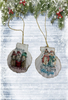 SCALLOP SEASHELL CHRISTMAS ORNAMENT- Set 7 BEACH COASTAL DECOR - Handmade Hand Painted DECOUPAGED Repurposed Upcycled Gift SET OF 2 Ornaments {{ JAMsCraftCloset }}