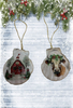 SCALLOP SEASHELL CHRISTMAS ORNAMENT- Set 5 BEACH COASTAL DECOR - Handmade Hand Painted DECOUPAGED Repurposed Upcycled Gift SET OF 2 Ornaments - JAMsCraftCloset