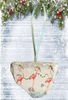 Antique West Virginia Roof Decoupaged Christmas Ornament - Flamingos Ice Skating - Handmade Holiday Tree Decor Unique Beach Lake House Gift - JAMsCraftCloset