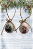SCALLOP SEASHELL CHRISTMAS ORNAMENT- FARM ANIMALS Christmas Ornaments SET 1 - HOLIDAY DECOR - Handmade Hand Painted DECOUPAGED Repurposed Upcycled Gift SET OF 2 Ornaments - JAMsCraftCloset