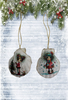 SCALLOP SEASHELL CHRISTMAS ORNAMENT- Set 8 BEACH COASTAL DECOR - Handmade Hand Painted DECOUPAGED Repurposed Upcycled Gift SET OF 2 Ornaments - JAMsCraftCloset