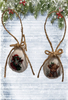 SCALLOP SEASHELL CHRISTMAS ORNAMENT- FARM ANIMALS Christmas Ornaments SET 4 - HOLIDAY DECOR - Handmade Hand Painted DECOUPAGED Repurposed Upcycled Gift SET OF 2 Ornaments - JAMsCraftCloset