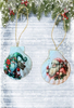 SCALLOP SEASHELL CHRISTMAS ORNAMENT- SANTA SET 1 - BEACH COASTAL DECOR - Handmade Hand Painted DECOUPAGED Repurposed Upcycled Gift SET OF 2 Ornaments {{ JAMsCraftCloset }}