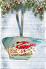 Antique West Virginia Roof Decoupaged Christmas Ornament - Flamingo Deck The Halls - Handmade Holiday Tree Decor Unique Beach Lake House Gift - JAMsCraftCloset