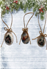 SCALLOP SEASHELL CHRISTMAS ORNAMENT- FARM ANIMALS Christmas Ornaments SET 7 - HOLIDAY DECOR - Handmade Hand Painted DECOUPAGED Repurposed Upcycled Gift SET OF 3 Ornaments - JAMsCraftCloset