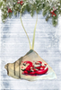 Antique West Virginia Roof Decoupaged Christmas Ornament - Santa Sliding On A Flamingo - Handmade Holiday Tree Decor Unique Beach Lake House Gift - JAMsCraftCloset