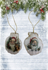 SCALLOP SEASHELL CHRISTMAS ORNAMENT- Set 6 BEACH COASTAL DECOR - Handmade Hand Painted DECOUPAGED Repurposed Upcycled Gift SET OF 2 Ornaments - JAMsCraftCloset