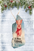 Antique West Virginia Roof Decoupaged Christmas Ornament - PIG WITH SCARF MERRY CHRISTMAS - Handmade Holiday Tree Decor Unique Country Farmhouse House Decor Gift - JAMsCraftCloset