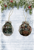 SCALLOP SEASHELL CHRISTMAS ORNAMENT- MICE Christmas Ornaments SET 6 - HOLIDAY DECOR - Handmade Hand Painted DECOUPAGED Repurposed Upcycled Gift SET OF 2 Ornaments - JAMsCraftCloset