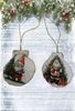 SCALLOP SEASHELL CHRISTMAS ORNAMENT- Set 4 BEACH COASTAL DECOR - Handmade Hand Painted DECOUPAGED Repurposed Upcycled Gift SET OF 2 Ornaments {{ JAMsCraftCloset }}