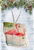 Antique West Virginia Roof Decoupaged Christmas Ornament - 2 Flamingo in Water - Handmade Holiday Tree Decor Unique Beach Lake House Gift - JAMsCraftCloset