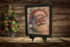 Vintage Wood Frame Decoupage On Glass SANTA SNOWFLAKES HOLLY Christmas Wall Art Shelf Sitter Gift Idea JAMsCraftCloset