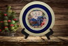 Glass PLATE Round THE BLUE THAT MAKES YOU FEEL BETTER - BLUEBERRIES Country Farmhouse Kitchen Shelf Sitter Handmade Decoupaged Repurposed Upcycled Birthday Gift Idea - JAMsCraftCloset