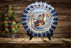 PLATE PLASTIC ROUND Blue and White DECOUPAGED Upcycled Repurposed Wall Art or Shelf Sitter I'D MELT FOR YOU 2 Christmas Holiday Snowman Home Decor Wall Art Gift WEDDING- JAMsCraftCloset