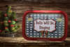 Metal Tray RED - BELLS WILL BE RINGING - HOLIDAY Wall Art Handmade Decoupaged Upcycled Metal Tray Gift - JAMsCraftCloset