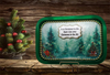 Metal Tray GREEN - CHRISTMAS IN THE HEART - CHRISTMAS IN THE AIR - HOLIDAY Wall Art Handmade Decoupaged Upcycled Metal Tray Gift - JAMsCraftCloset