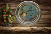 TRAY SHINY SILVER PLASTIC ROUND Decoupaged Hand Painted Upcycled Repurposed Wall Art THE MOST WONDERFUL TIME OF THE YEAR Home Decor Christmas Wall Art Gift - JAMsCraftCloset