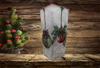 Glass VASE Decoupaged CHRISTMAS BULBS Shelf Sitter Co7untry Farmhouse Shabby Chic Victorian BoHo Decor Holiday Decor Gift Idea - JAMsCraftCloset