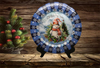 PLATE PLASTIC ROUND Blue and White DECOUPAGED Upcycled Repurposed Wall Art or Shelf Sitter I'D MELT FOR YOU Christmas Holiday Snowman Home Decor Wall Art Gift WEDDING - JAMsCraftCloset