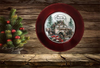 Ruby Red CHARGER PLATE Christmas Holiday Wall Art OLD TRUCK MERRY CHRISTMAS Country Farmhouse Home Holiday Decor Handmade Decoupaged Gift Idea Crafters Delight - JAMsCraftCloset