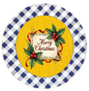 ROUND Digital Graphic Design &nbsp;Merry Christmas Holly Berries Yellow Background - CHRISTMAS DESIGN PNG-JPEG-PDF-SVG-Decoupage-Sublimation Design Graphic Country Farmhouse Home Decor HOLIDAY Decor Gift Crafters Delight - JAMsCraftCloset