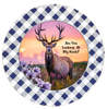ROUND Digital Graphic Design HUNTERS ARE YOU LOOKING AT MY RACK Deer Decor Lake Scene With Animals First Home Sublimation Decoupage PNG SVG Country Farmhouse Home Decor Wall Art Shelf Sitter Gift Crafters Delight