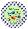 ROUND Digital Graphic Design HELLO SUMMER Green With Dragonfly Butterfly Bee Floral Wedding Gift First Home Sublimation Decoupage PNG SVG Country Farmhouse Home Decor Wall Art Shelf Sitter Gift Crafters Delight - JAMsCraftCloset