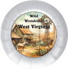 ROUND Digital Graphic Design WILD WONDERFUL WEST VIRGINIA Sublimation PNG SVG Lake House Sign Farmhouse Country Home Cabin KITCHEN Wall Art Decor Wreath Design Gift Crafters Delight HAPPY CRAFTING {{ JAMsCraftCloset }}