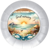 ROUND Digital Graphic Design GOOD MORNING Beach Scene Wedding Gift First Home Sublimation Decoupage PNG SVG Country Farmhouse Home Kitchen Coffee Bar Decor Decor Bathroom Wall Art Shelf Sitter Gift Crafters Delight - JAMsCraftCloset
