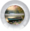 ROUND Digital Graphic Design LONELY BOAT WITH DEER AND FISH Decor Lake Scene With Animals First Home Sublimation Decoupage PNG SVG Country Farmhouse Home Decor Wall Art Shelf Sitter Gift Crafters Delight - JAMsCraftCloset