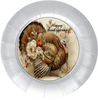 ROUND Digital Graphic Design - HAPPY THANKSGIVING - Turkey With Flowers - Wedding Gift HOME DECOR Sublimation Decoupage PNG SVG PDF JPEG Country Farmhouse Wall Art Shelf Sitter Gift Crafters Delight - JAMsCraftCloset