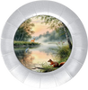 ROUND Digital Graphic Design HUNTERS AND FISHERMENS DELIGHT Lake Scene With Animals First Home Sublimation Decoupage PNG SVG Country Farmhouse Home Decor Wall Art Shelf Sitter Gift Crafters Delight - JAMsCraftCloset
