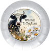 ROUND Digital Graphic Design WELCOME TO THE FARM Cow Dasies Wedding Gift First Home Sublimation Decoupage PNG SVG Country Farmhouse Home Kitchen Decor Wall Art Shelf Sitter Gift Crafters Delight - JAMsCraftCloset
