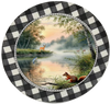 ROUND Digital Graphic Design HUNTERS AND FISHERMENS DELIGHT Lake Scene With Animals First Home Sublimation Decoupage PNG SVG Country Farmhouse Home Decor Wall Art Shelf Sitter Gift Crafters Delight - JAMsCraftCloset