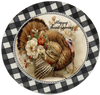 ROUND Digital Graphic Design - HAPPY THANKSGIVING - Turkey With Flowers - Wedding Gift HOME DECOR Sublimation Decoupage PNG SVG PDF JPEG Country Farmhouse Wall Art Shelf Sitter Gift Crafters Delight - JAMsCraftCloset