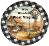 ROUND Digital Graphic Design WILD WONDERFUL WEST VIRGINIA Sublimation PNG SVG Lake House Sign Farmhouse Country Home Cabin KITCHEN Wall Art Decor Wreath Design Gift Crafters Delight HAPPY CRAFTING {{ JAMsCraftCloset }}