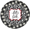 ROUND Digital Graphic Design Black-White-Red - LET'S COOK - Wedding Gift KITCHEN DECOR Sublimation Decoupage PNG SVG PDF JPEG Country Farmhouse Home Decor Gift Crafters Delight - JAMsCraftCloset