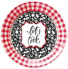 ROUND Digital Graphic Design Black-White-Red - LET'S COOK - Wedding Gift KITCHEN DECOR Sublimation Decoupage PNG SVG PDF JPEG Country Farmhouse Home Decor Gift Crafters Delight - JAMsCraftCloset