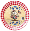 DIGITAL ROUND Graphic Design PATRIOTIC 4th OF JULY CHICK WITH FLAG - PNG-JPEG-PDF-SVG-Decoupage-Sublimation Design Graphic Country Farmhouse Home Decor HOLIDAY Decor Gift Crafters Delight - JAMsCraftCloset