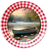 ROUND Digital Graphic Design LONELY BOAT WITH DEER AND FISH Decor Lake Scene With Animals First Home Sublimation Decoupage PNG SVG Country Farmhouse Home Decor Wall Art Shelf Sitter Gift Crafters Delight - JAMsCraftCloset