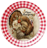 ROUND Digital Graphic Design - HAPPY THANKSGIVING - Turkey With Flowers - Wedding Gift HOME DECOR Sublimation Decoupage PNG SVG PDF JPEG Country Farmhouse Wall Art Shelf Sitter Gift Crafters Delight - JAMsCraftCloset