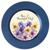 ROUND Digital Graphic Design HAVE A BEAUTIFUL DAY 2 Purple Yellow Floral YELLOW Background Wedding Gift First Home Sublimation Decoupage PNG SVG Country Farmhouse Home Decor Wall Art Shelf Sitter Gift Crafters Delight - JAMsCraftCloset