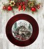 Ruby Red CHARGER PLATE Christmas Holiday Wall Art OLD TRUCK MERRY CHRISTMAS Country Farmhouse Home Holiday Decor Handmade Decoupaged Gift Idea Crafters Delight - JAMsCraftCloset