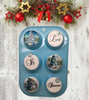 Rectangle MUFFIN Tin Small Repurposed-Upcycled BLUE LET IT SNOW Christmas Decor Holiday Decor Country Farmhouse Home Decor Wall Art Shelf Sitter Handmade Hand Painted Gift Idea - JAMsCraftCloset