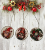 ROUND Wood Decoupaged GNOMES Ornaments Handmade Christmas Ornament Package Decor WINTER Decor Gift Idea Home Decor Unique SET OF 3 - JAMsCraftCloset