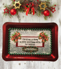 PLASTIC Tray Sparkly RED - CHRISTMAS IS DOING SOMETHING EXTRA FOR SOMEONE - HOLIDAY Wall Art Handmade Decoupaged Upcycled Metal Tray Gift - JAMsCraftCloset