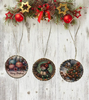 ROUND Wood Decoupaged SNOWMAN TREE Ornaments Handmade Christmas Ornament Package Decor WINTER Decor Gift Idea Home Decor Unique SET OF 3 - JAMsCraftCloset