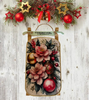 Sleigh Christmas FLORAL AND BULBS - CHRISTMAS SPIRIT Hand Painted Decoupaged Wooden Wall Art Home Holiday Decor - JAMsCraftCloset